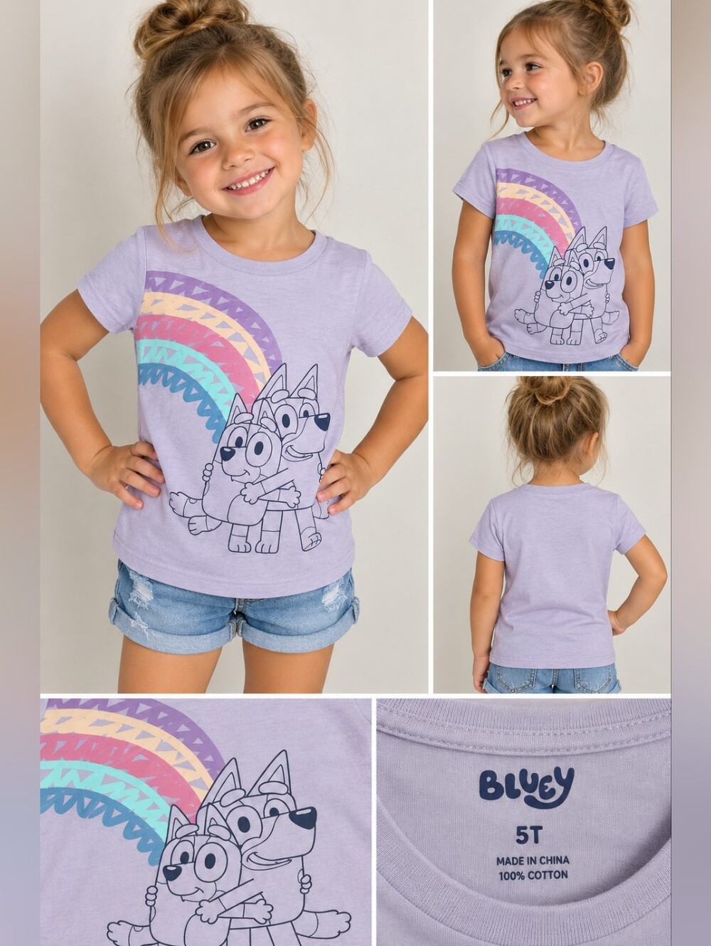 Bluey girls size 5T purple shirt #28